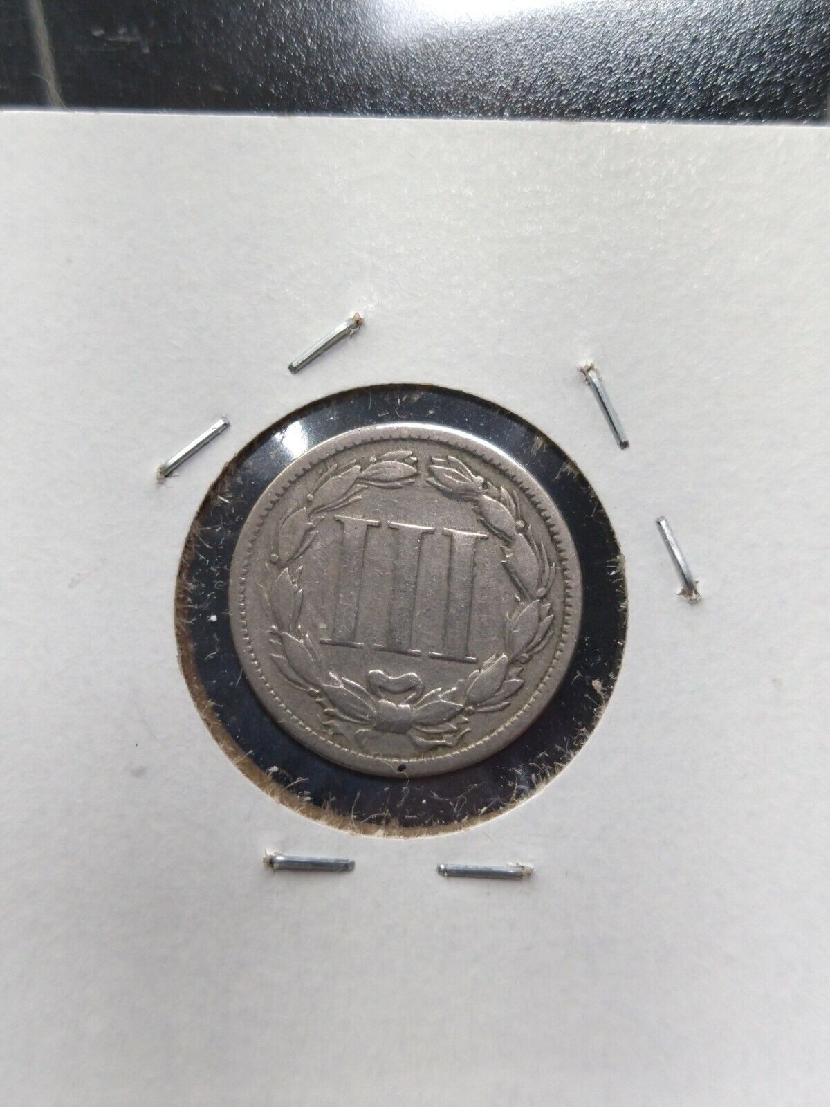 1866 P 3c Liberty Three Cent Nickel Coin CH VF  Clashed Dies Error Variety