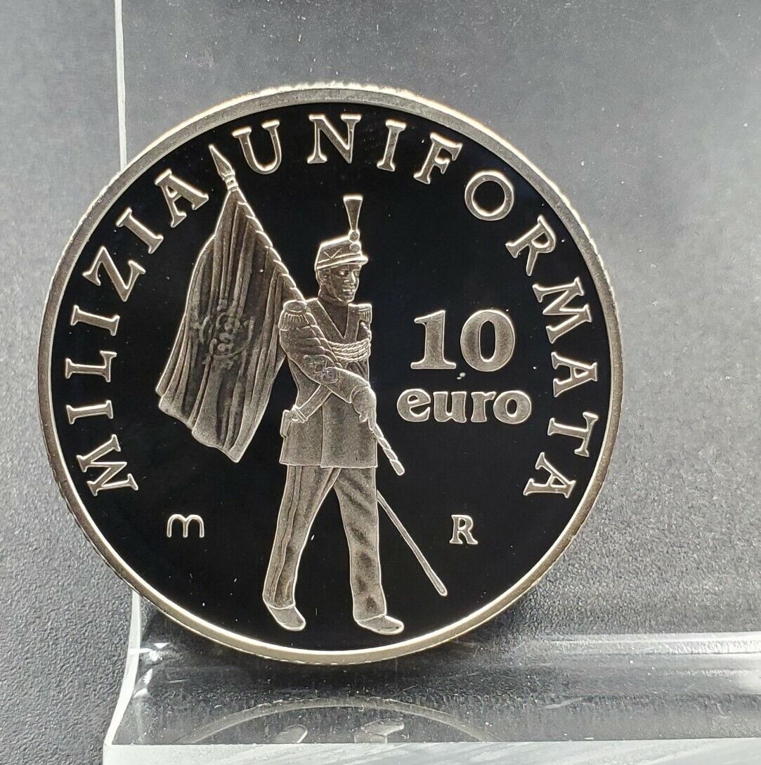 San Marino 10 euro 2005 Milizia Uniformata GEM Silver Proof COIN