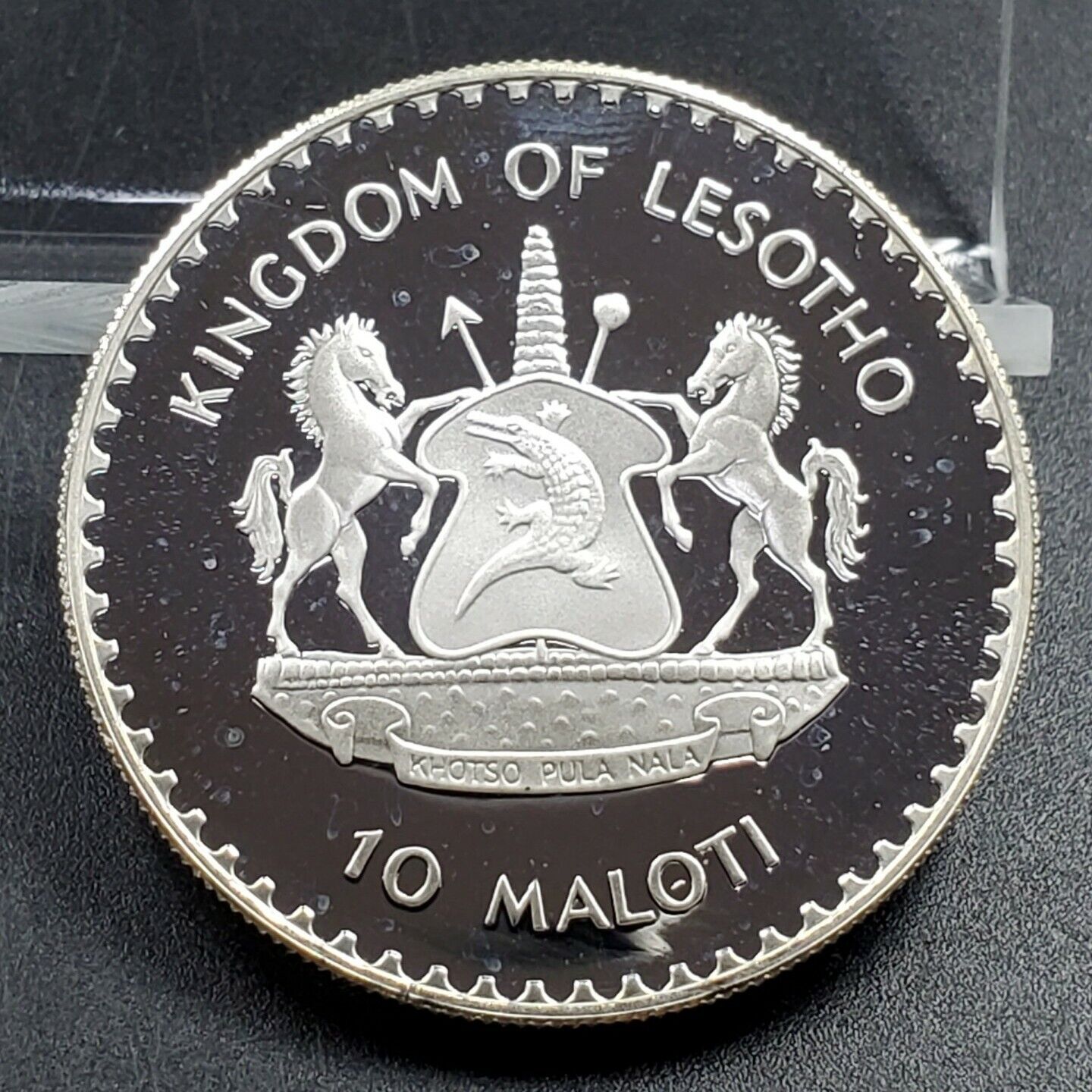 1982 Lesotho 10 Maloti Proof Silver Coin