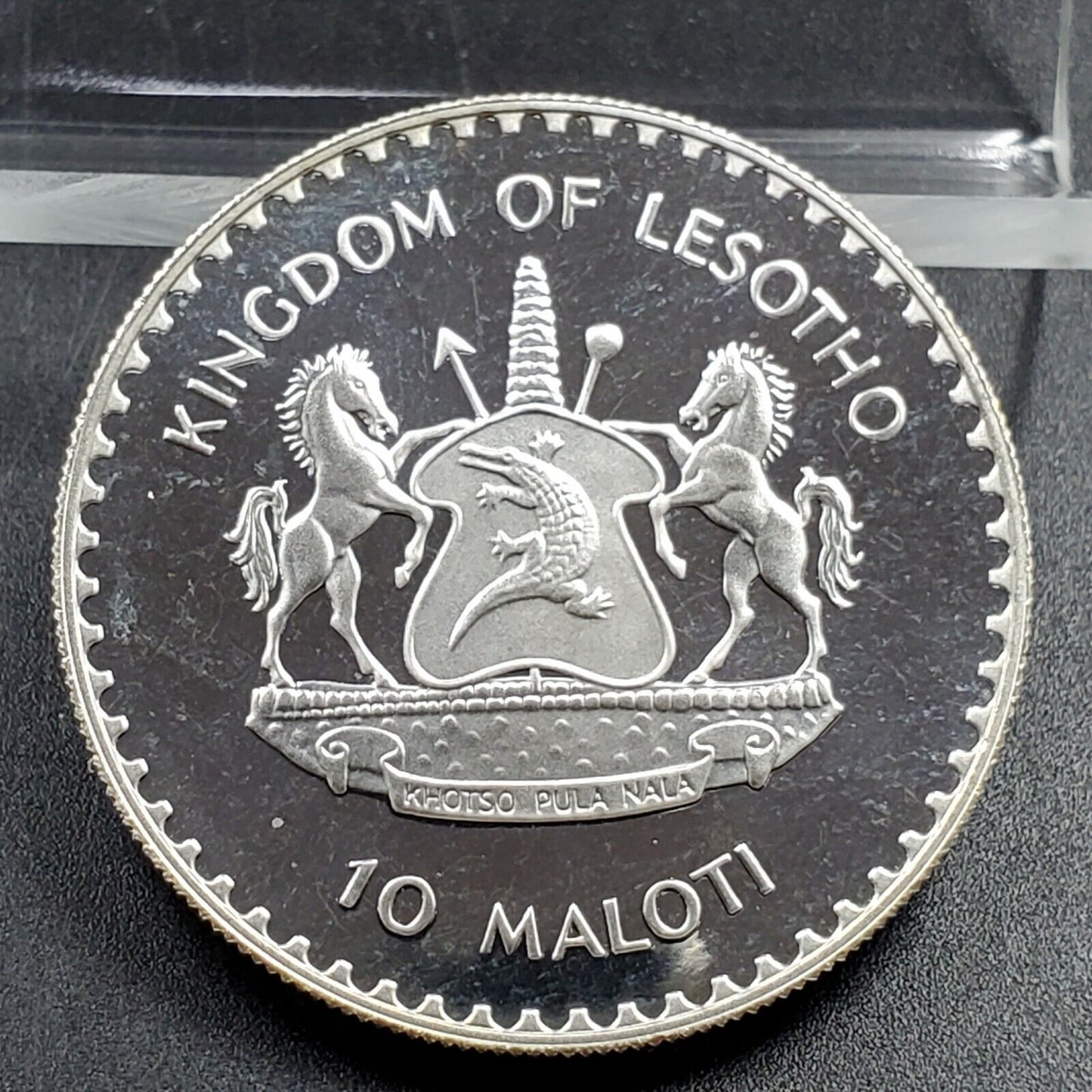 1982 Lesotho 10 Maloti  Proof Silver Coin