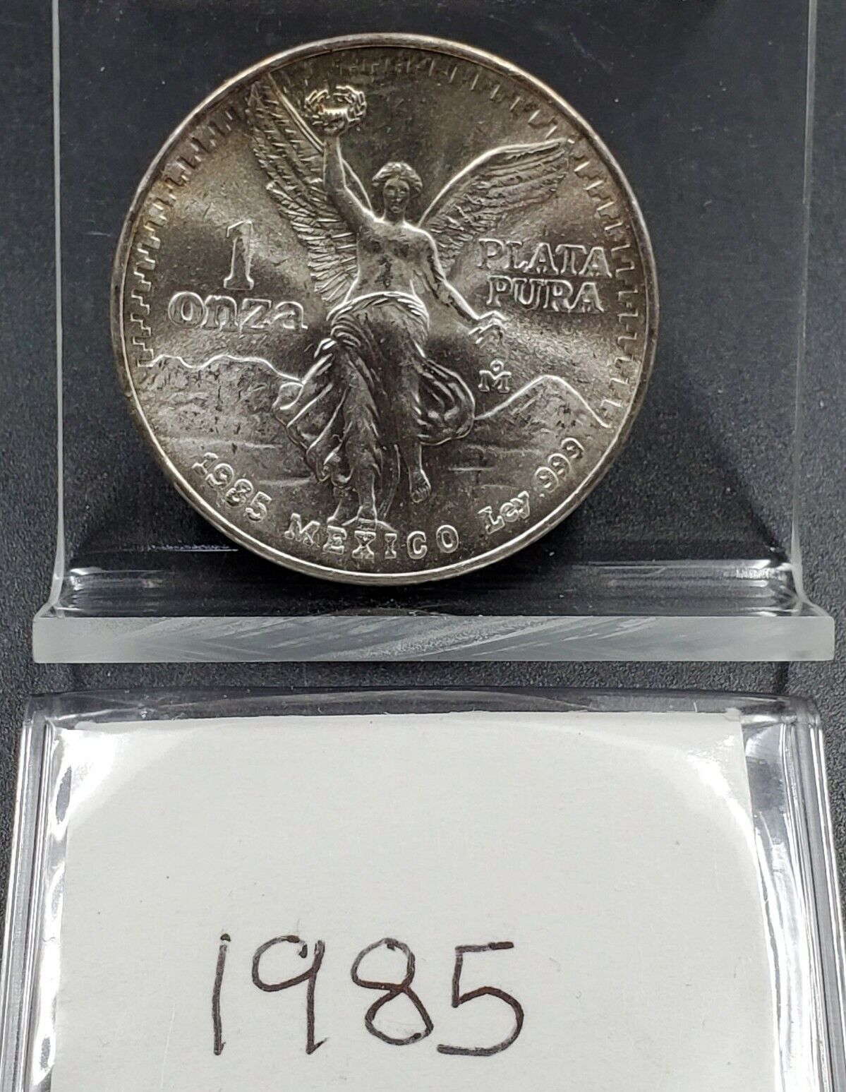 1985 Mo 1 oz Onza Mexico Libertad Gem BU UNC Ley .999 Plata Pura Neat Toning