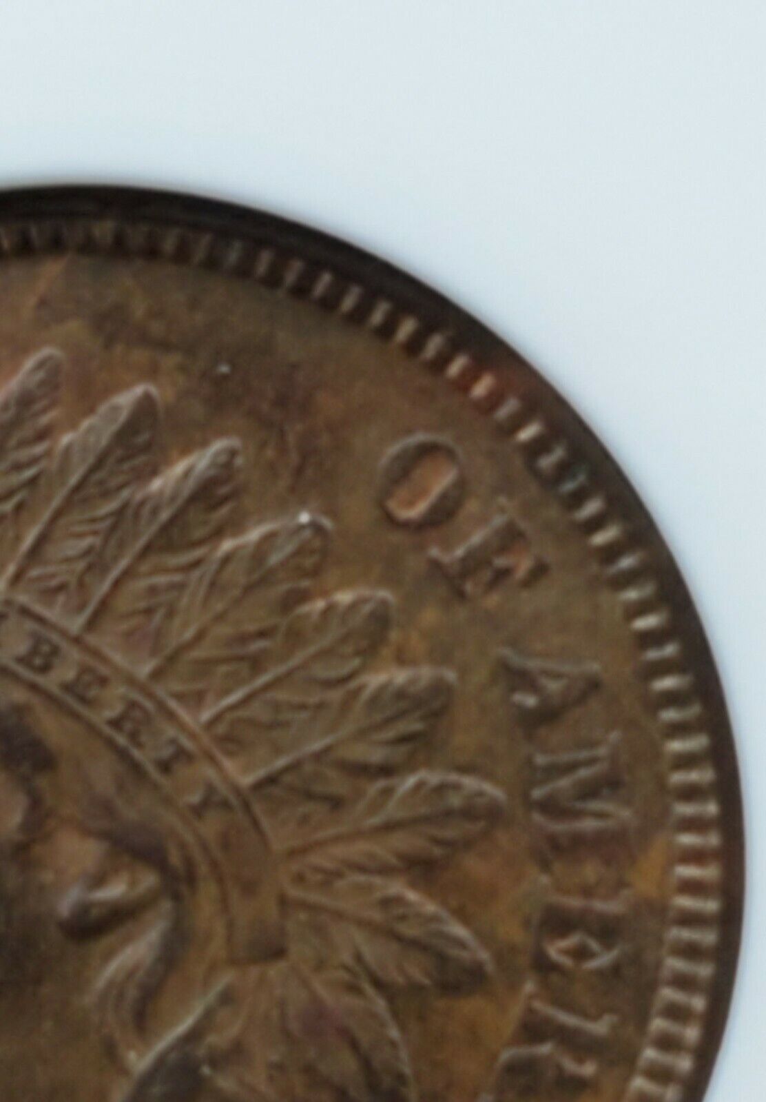 1866 Indian Cent Penny Variety Error Coin ANACS MS62 RB Struck Through Grease MS