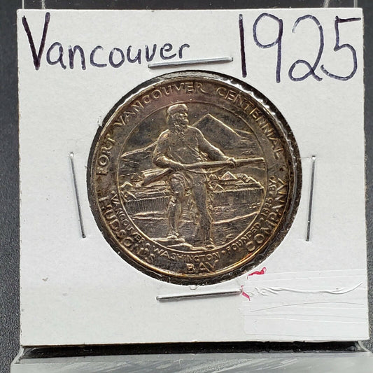 1925 FORT FT Vancouver Commemorative Half Dollar Silver Coin BU UNC Some Toning