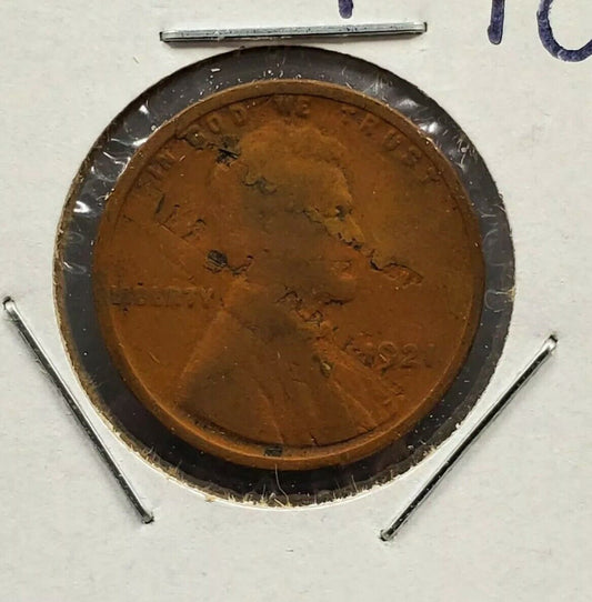 1921 P Lincoln Wheat Cent Penny Coin Major Planchet Lamination Error Circ