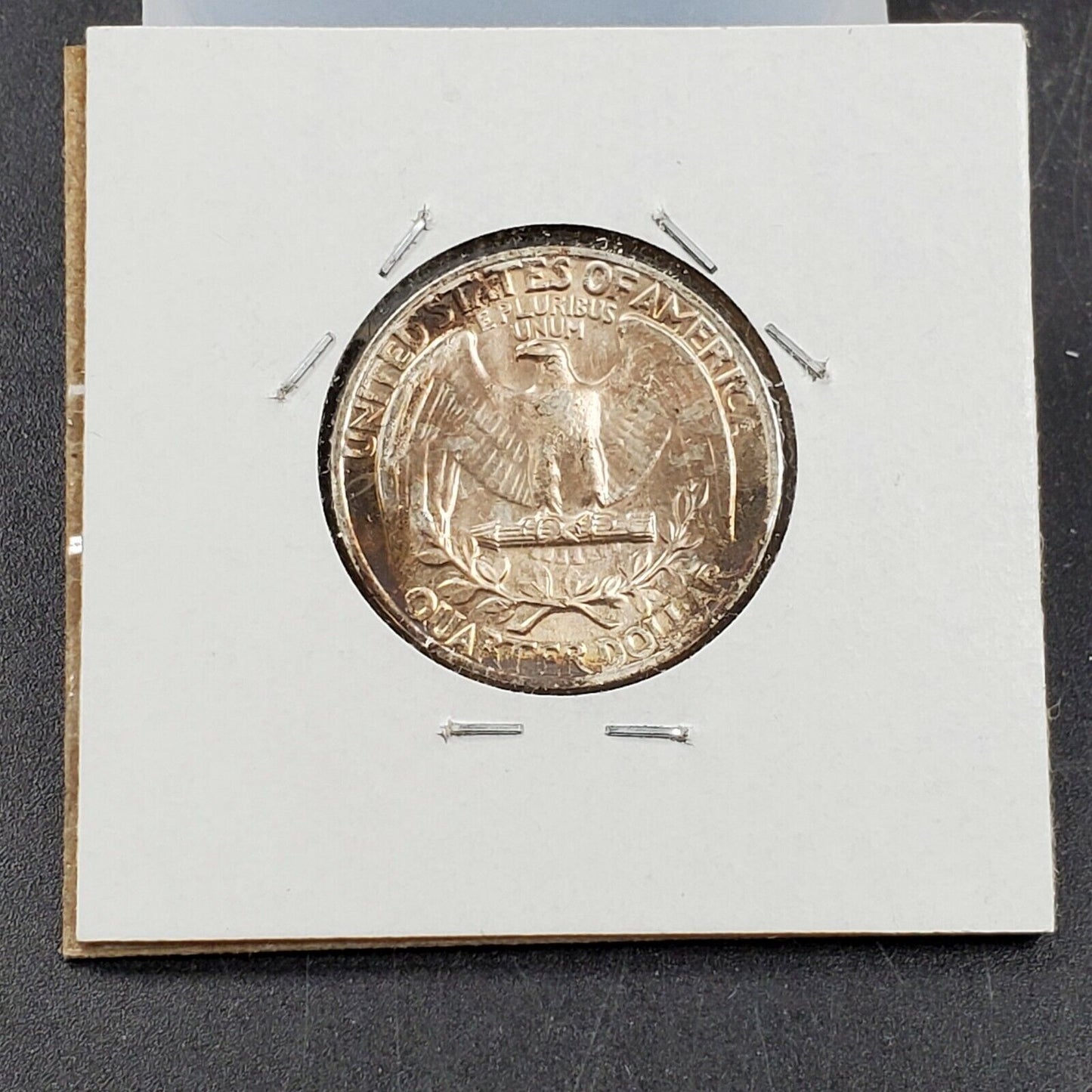 1964 p Washington Silver Quarter Coin BU Uncirculated PQ END of Roll Toning Tone