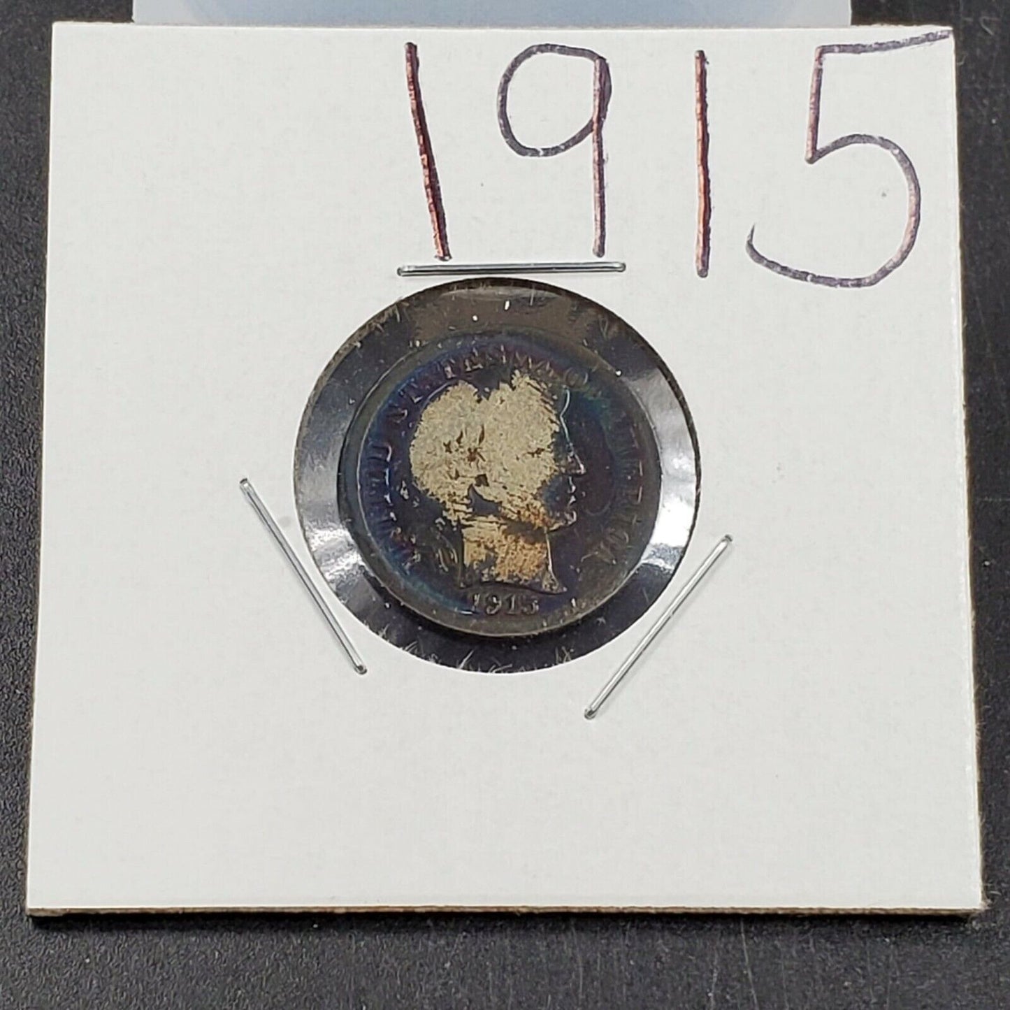 1915 P Barber Silver Dime Coin Choice Circulated PQ ORIGINAL ALBUM TONING