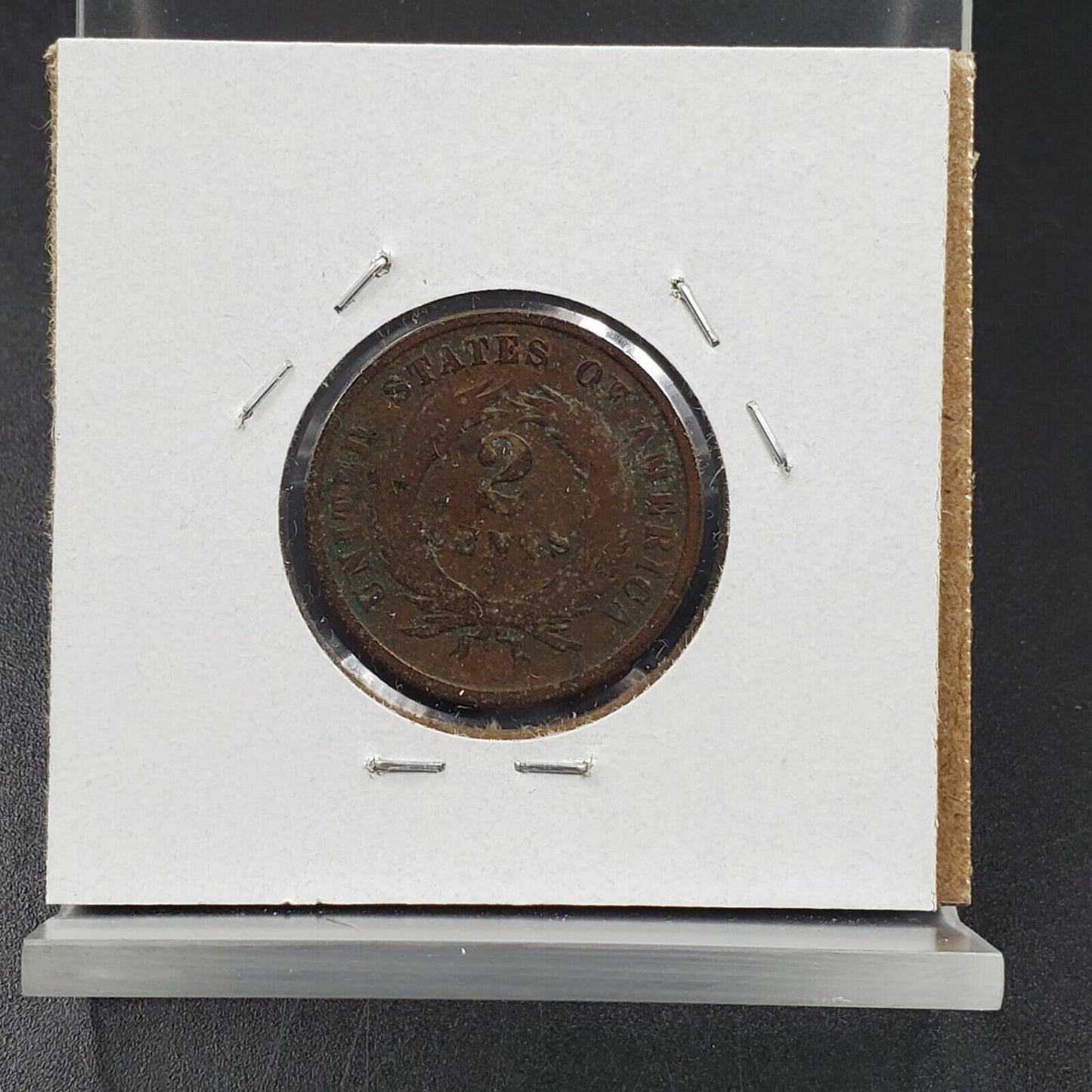 1864 2C Two Cent Copper Coin Piece Good Details ED Decent Coin - nice look
