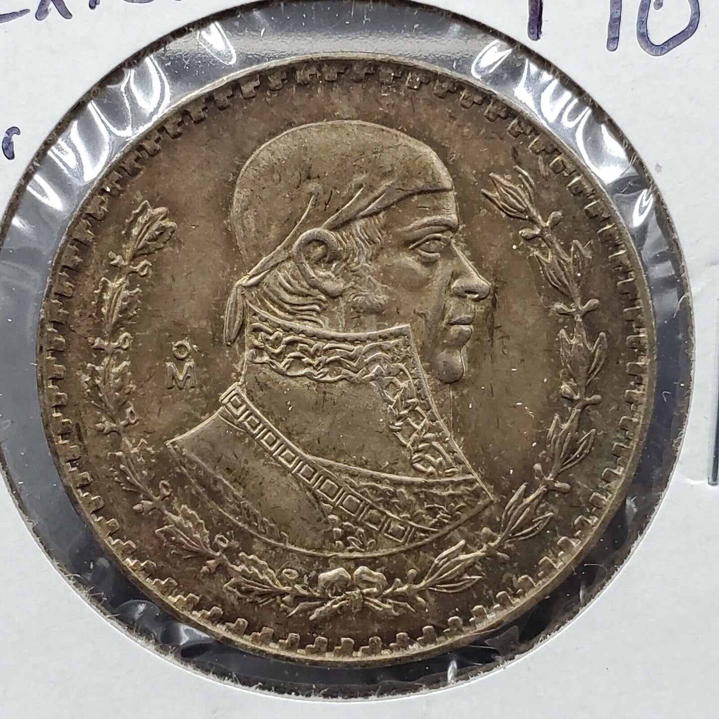 1964 Mo UN 1 Peso Coin PQ BU Uncirculated Mexico Gem Amber Toning PQ Reverse