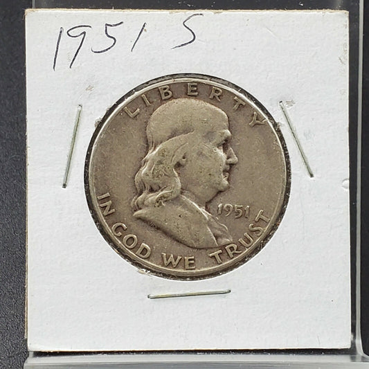 1951 S Franklin Silver Half Dollar Choice Circulated Semi Key Date