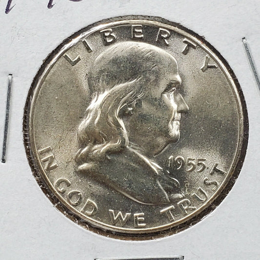 1955 P Franklin Half Dollar Silver Coin Choice BU UNC Uncirculated