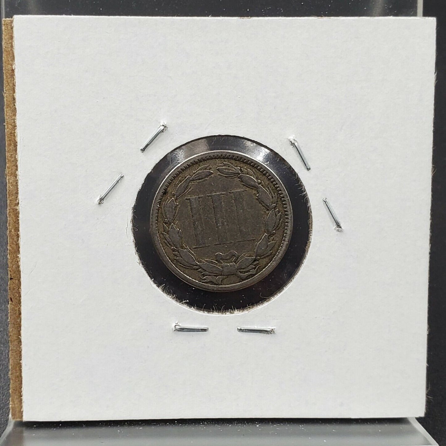 1865 3c Liberty Three Cent Nickel Coin Choice VG Very Good / Fine