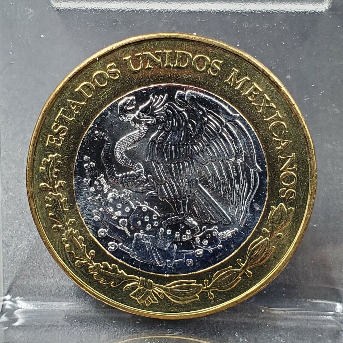 2003 Mexico 100 Pesos Silver Center CH BU UNC Bimetallic Estado Commem Yucatan