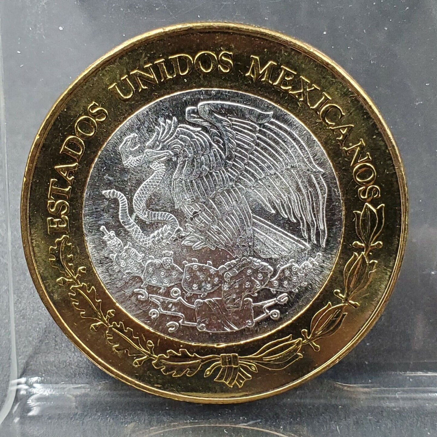 2004 Mexico 100 Pesos Silver Center GEM BU Bimetallic Estado Oaxaca State Commem