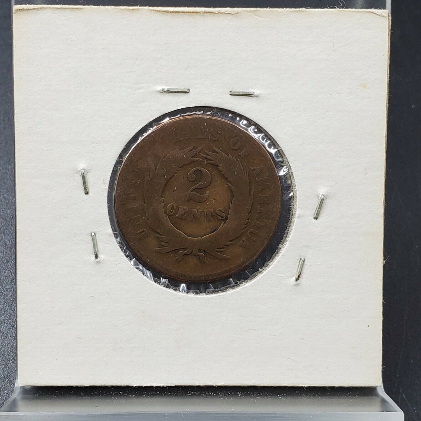 1865 2C Two Cent Copper Coin Piece Poor / AG Very Circulated