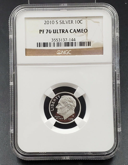 2010 S Roosevelt SILVER Dime Coin NGC PF70 DCAM UCAM GEM Perfect Grade by NGC