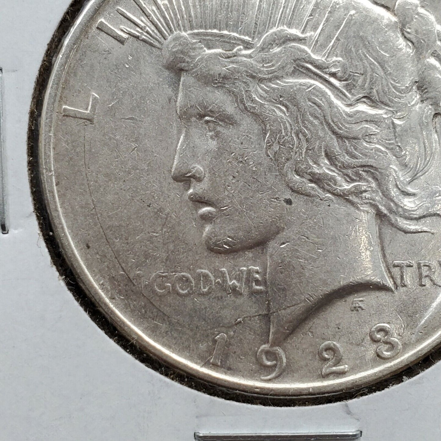 1923 D $1 Peace Silver Eagle Dollar Coin OBV Die Cracks Vam Variety XF Details