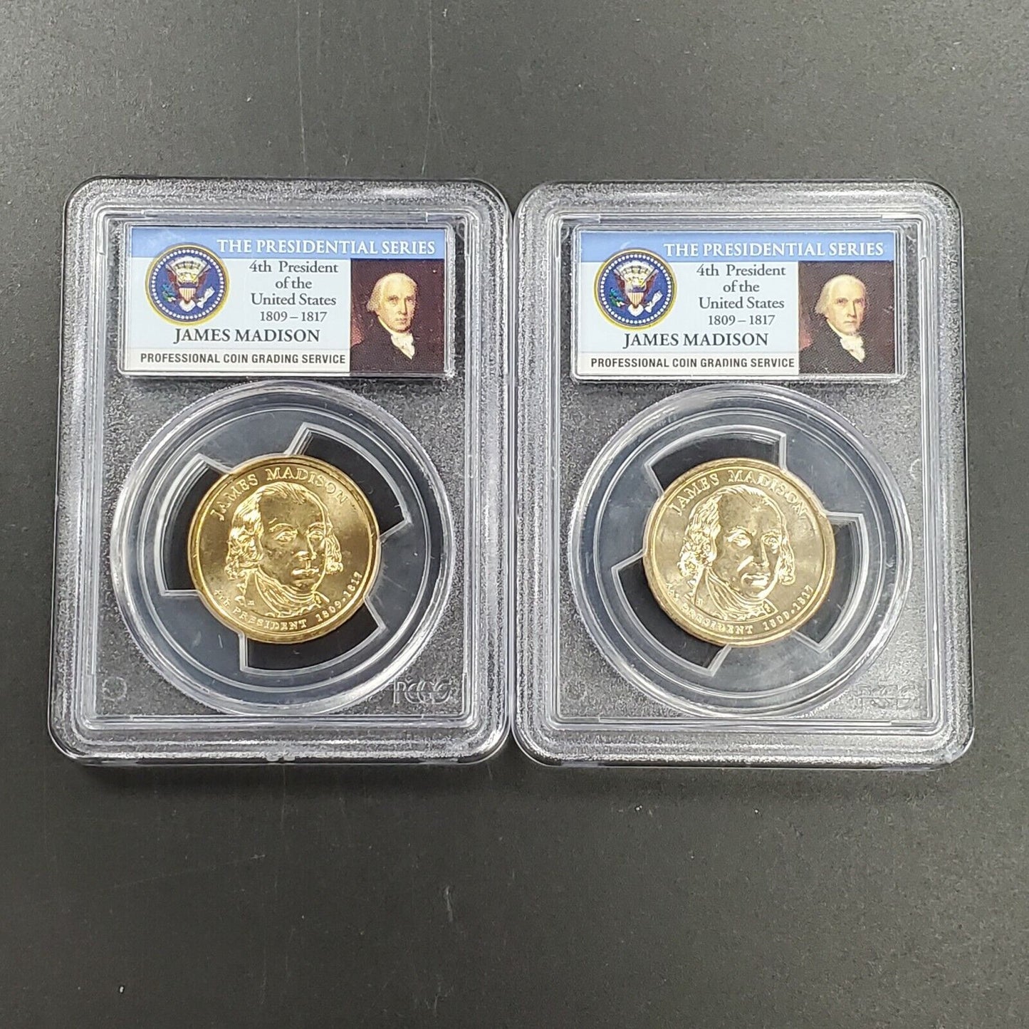 2 coin set 2007 P & D James Madison Presidential PCGS FDOI BU MS66