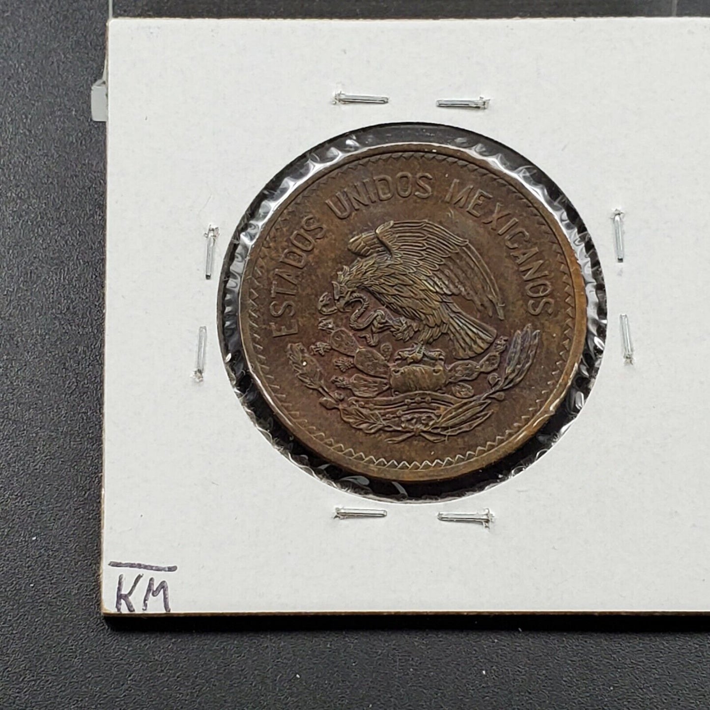 Mexico 20 Centavos 1946 Bronze Coin BU UNC Brown Neat Toning Toner