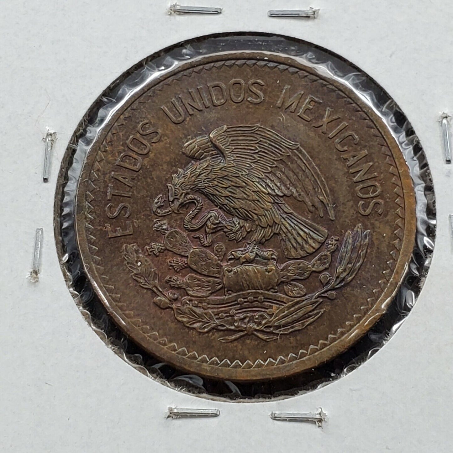 Mexico 20 Centavos 1946 Bronze Coin BU UNC Brown Neat Toning Toner