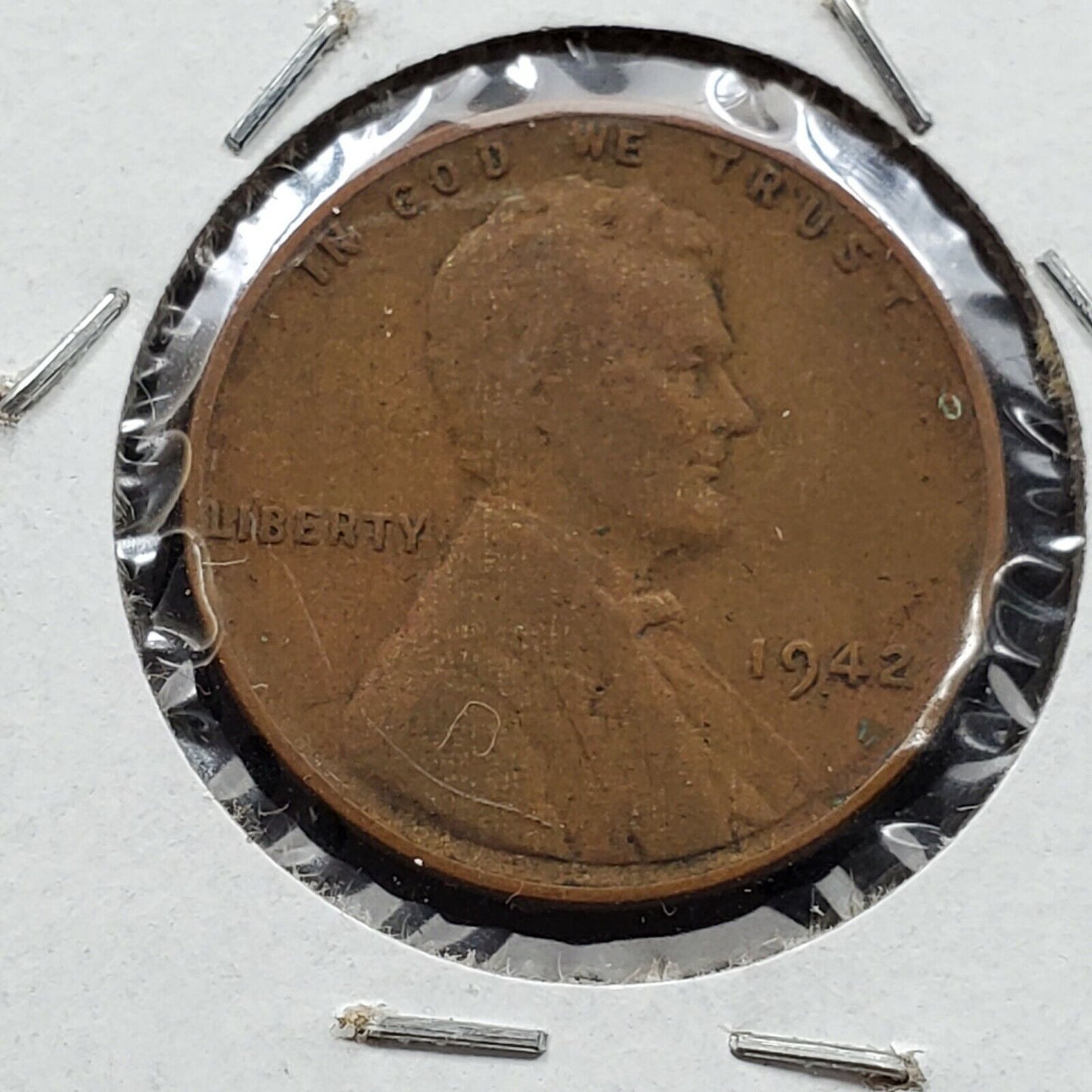 1942 P 1c Lincoln Wheat Cent Error Coin Major Laminated Planchet WW2 Era