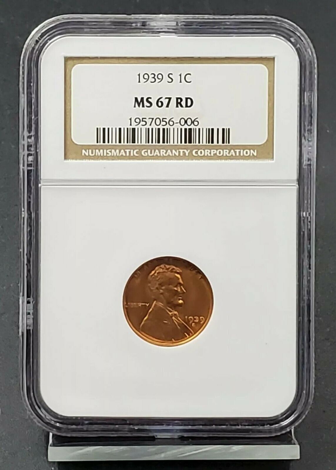 1939 S Lincoln Wheat Cent Penny Coin NGC MS67 RD GEM BU San Francisco  CERTIFIED2