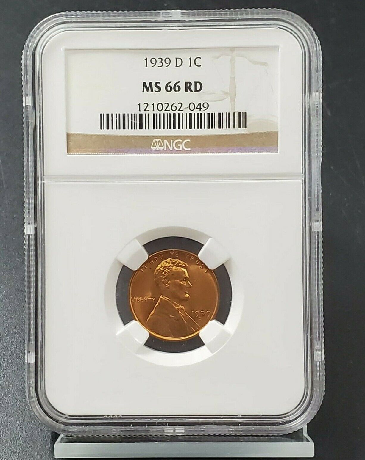 1939 D Lincoln Wheat Cent Penny Coin NGC MS66 RD RED Brown Label