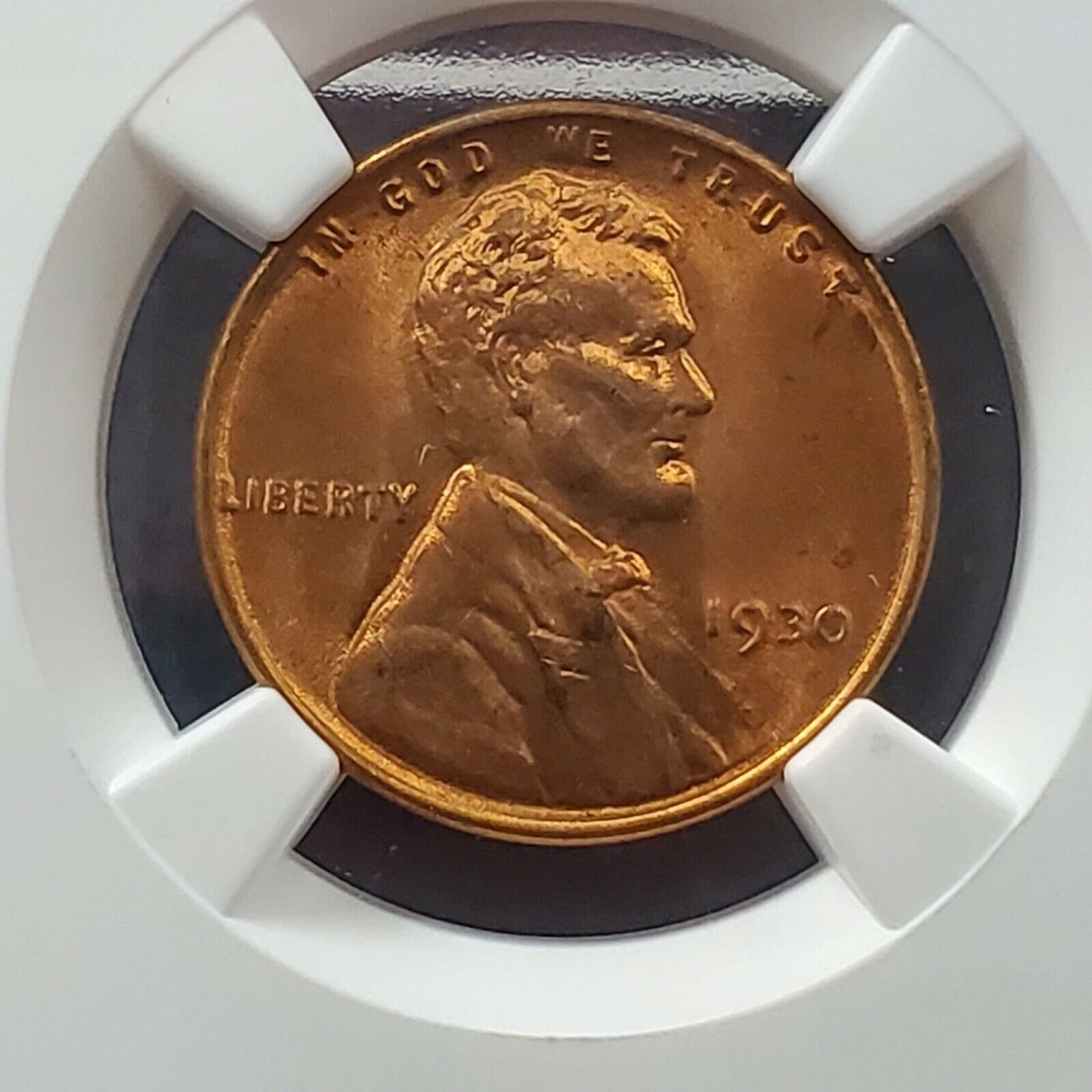 1930 P Lincoln Wheat Cent Penny Coin NGC MS65 RD RED Brown Label Holder