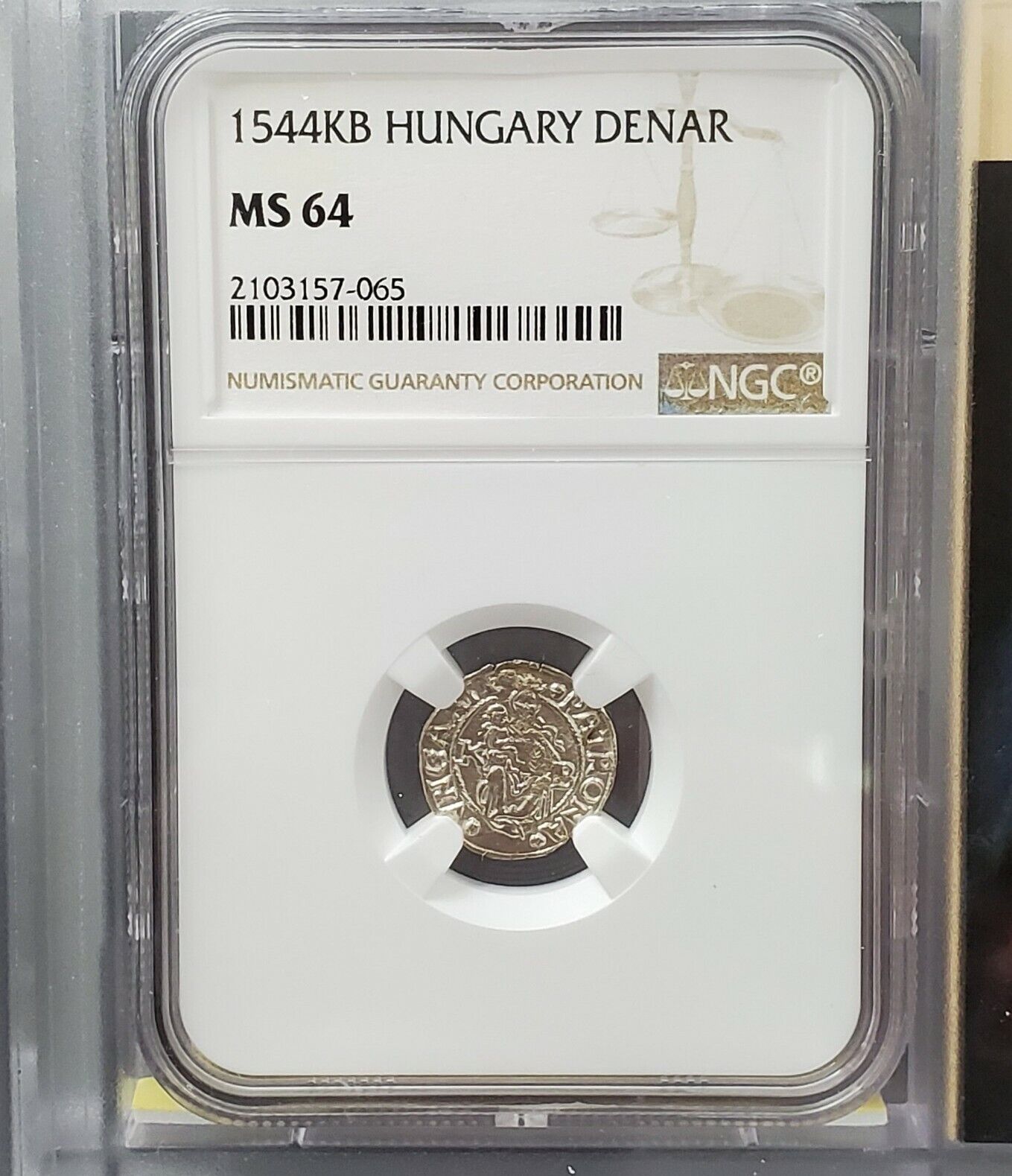 1544 KB Hungary Denar Silver Hammered Coin NGC Story Vault Book MS64 Madonna