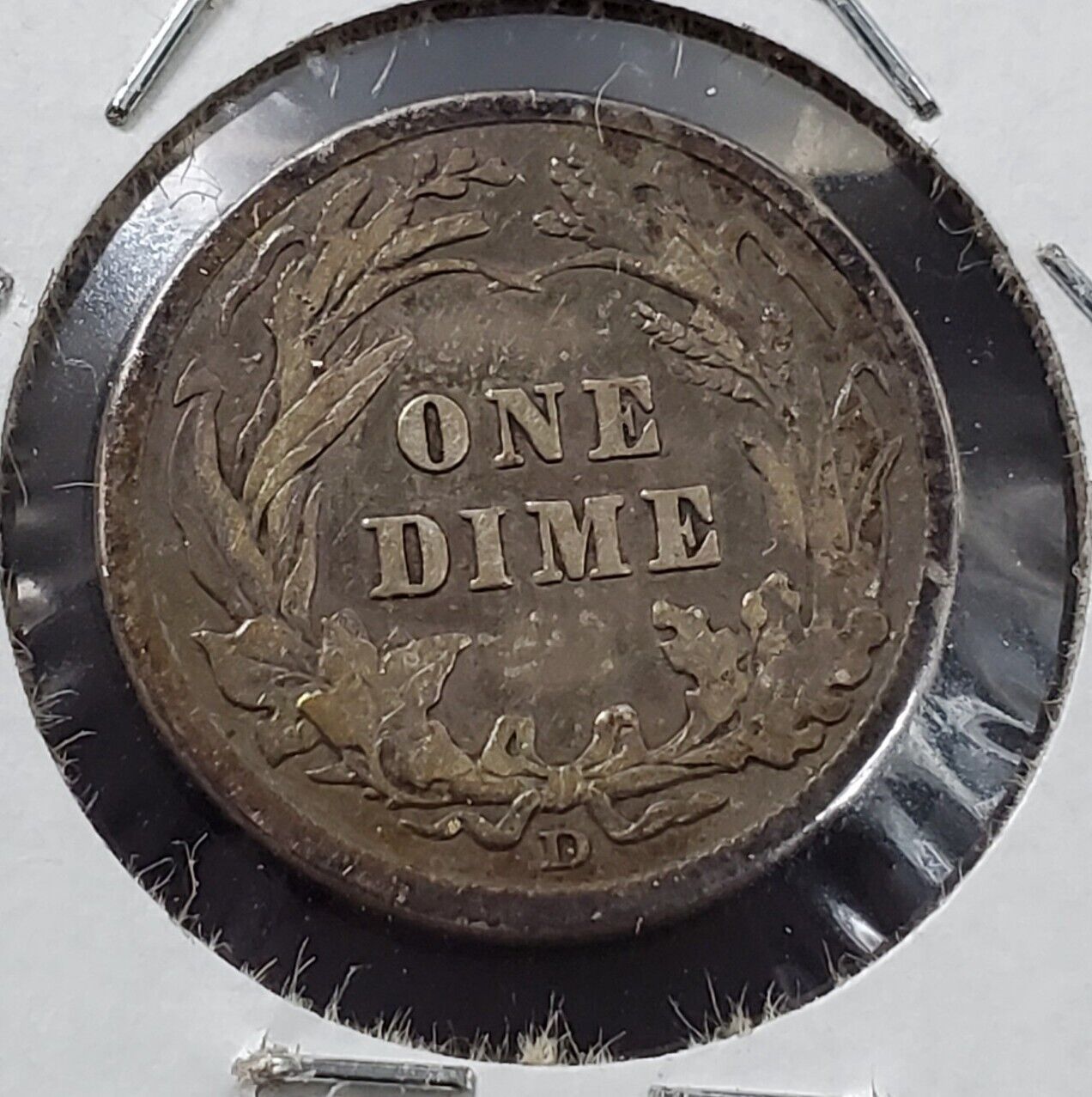 1912 D Barber DIME Silver Coin PQ Circ Toning Fine / VF Toner