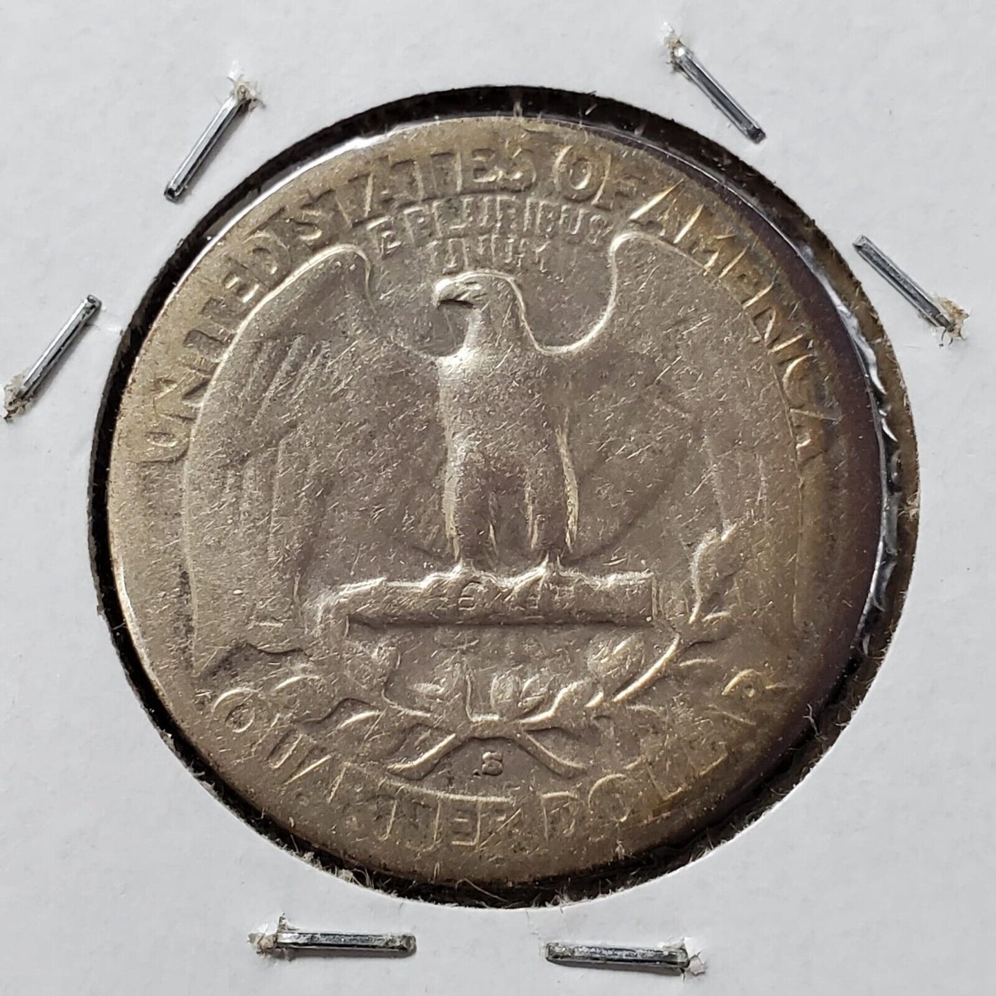 1936 S Washington Silver Quarter Coin Good Circ toning Toner
