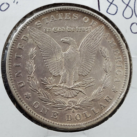 1880 o Morgan Silver Eagle Dollar Coin XF EF Extra Fine Circ Micro o VAM Variety