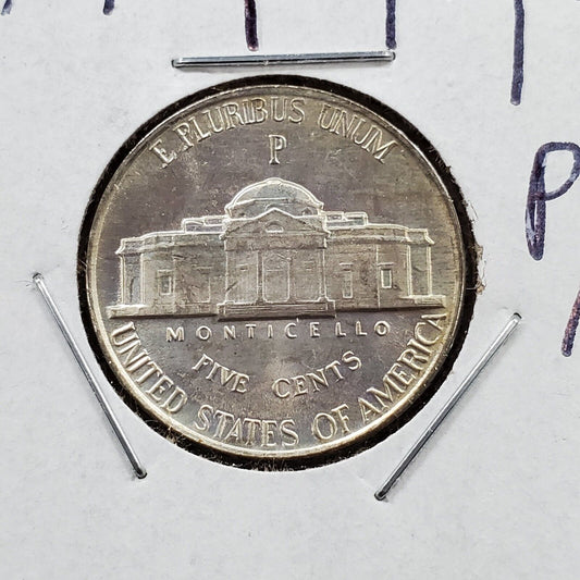 1944 P Jefferson War Nickel Variety RPM Repunched Mint Mark P/P BU UNC