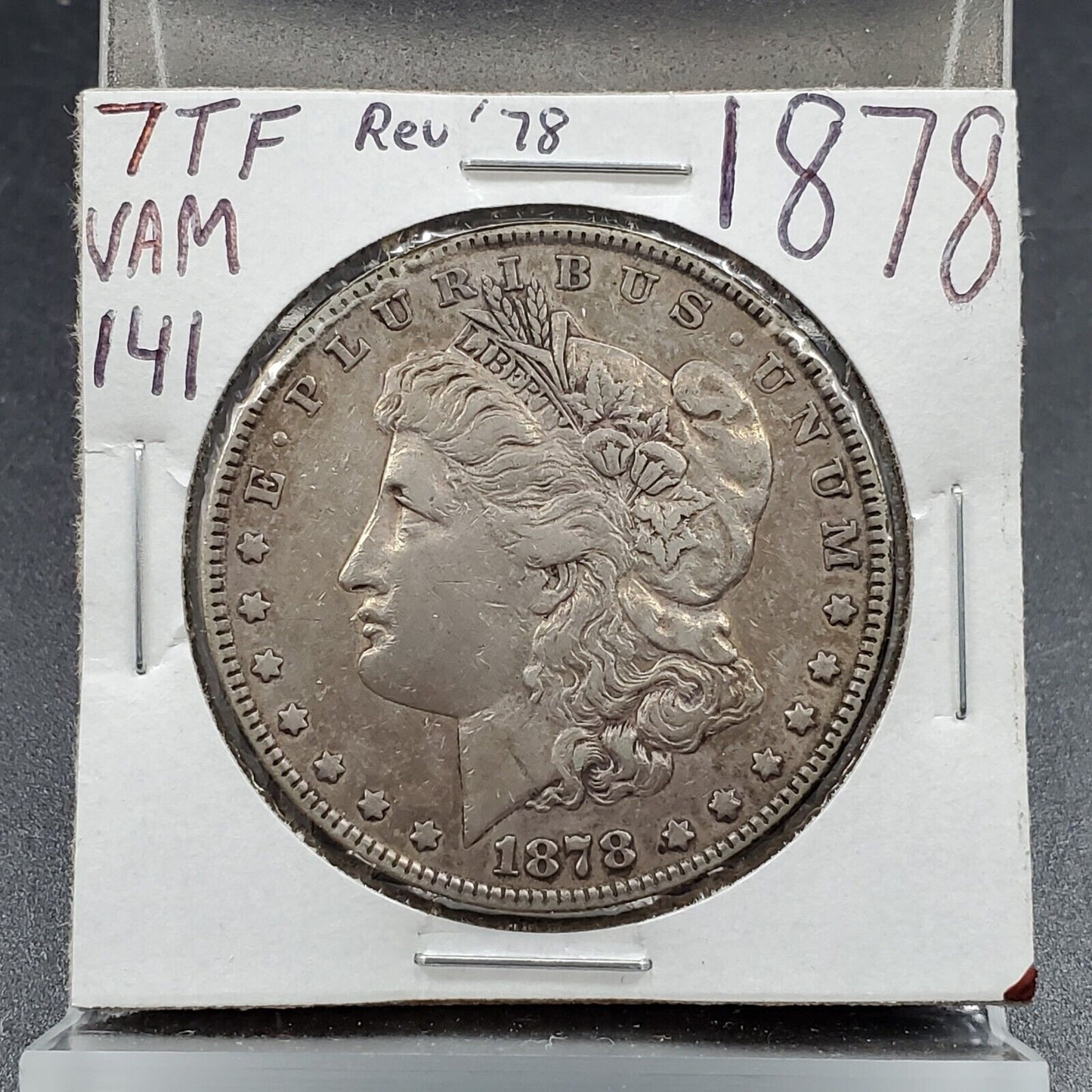 1878 P 7TF REV 78 Morgan Silver Eagle Dollar Coin VAM-141 Choice EF XF Extra Fin