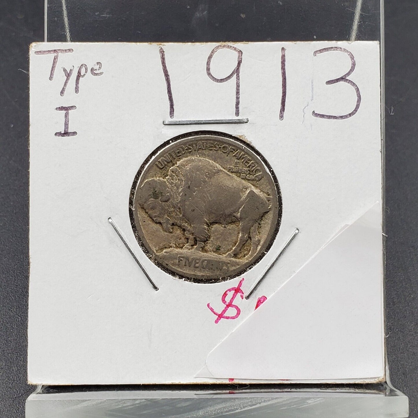 1913 P 5c Buffalo Indian Head Nickel Coin TYPE 1 Choice AG About Good / Good