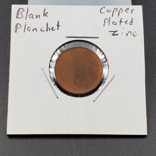 BLANK PLANCHET  COPPER PLATED ZINC LINCOLN CENT UNC RB