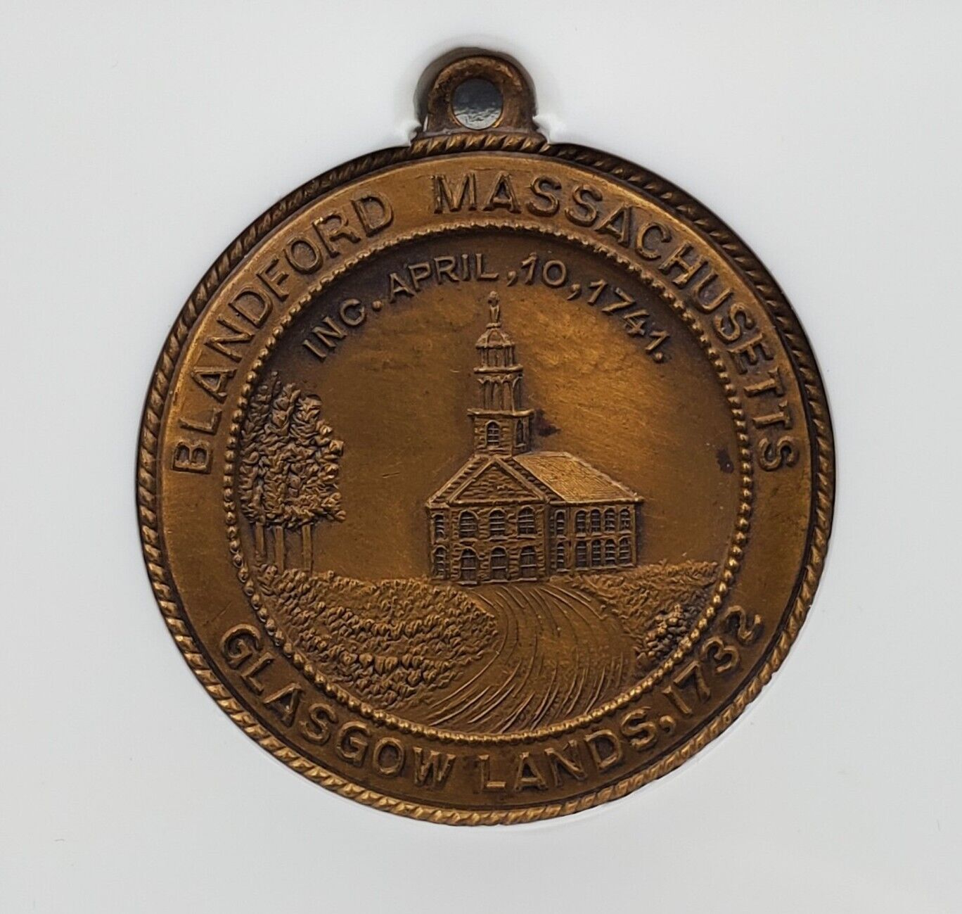 1935 MA Blandford Bicentennial AE 31.5 mm NGC medal MS65