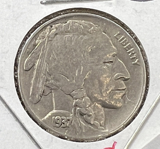 1937 5c Buffalo Indian Head Nickel Coin Choice EF XF Extra Fine Circ #1