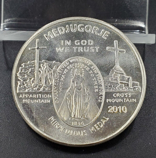 2010 MEDJUGORJE Silver Round 1 OZ .999 Silver MIRACULOUS MEDAL