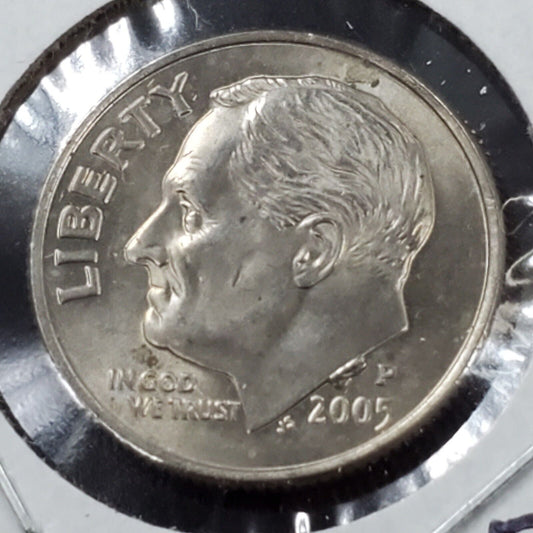 2005 P Roosevelt Dime Coin CUD Die Creak BU UNC
