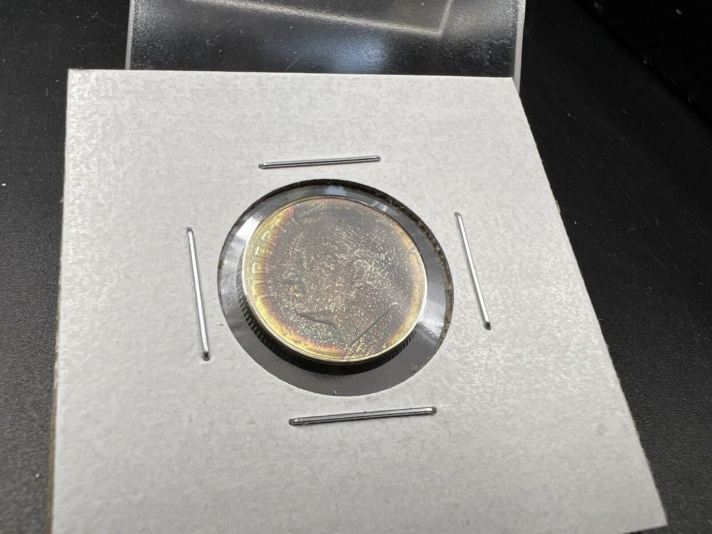 1954 S Roosevelt Silver Dime Coin Toning Toner Rainbow PQ * Choice BU UNC NICE