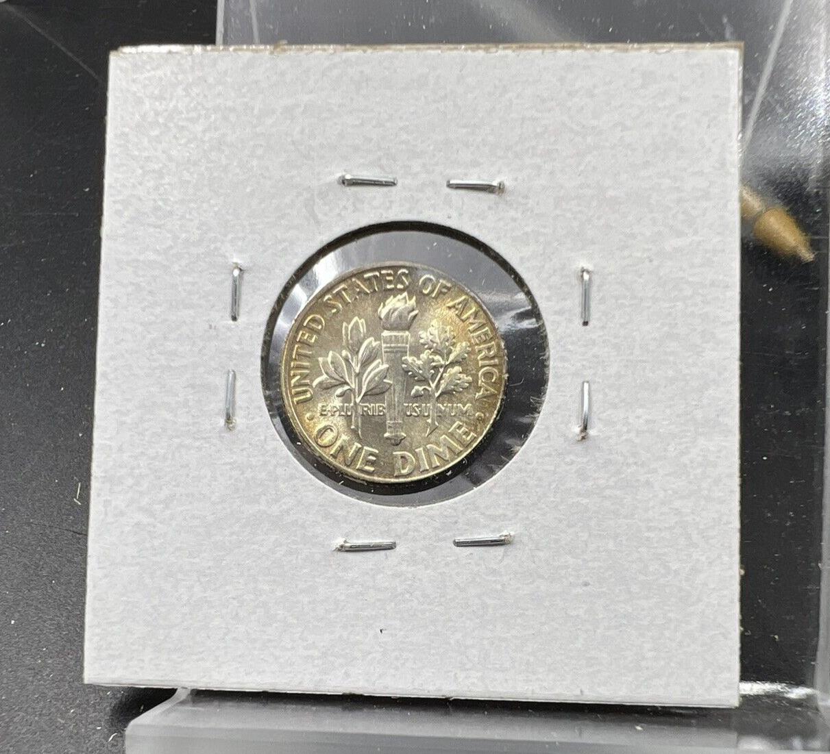 1949 P Roosevelt Silver Dime Coin Toning Toner Rainbow PQ * Choice BU UNC NICE
