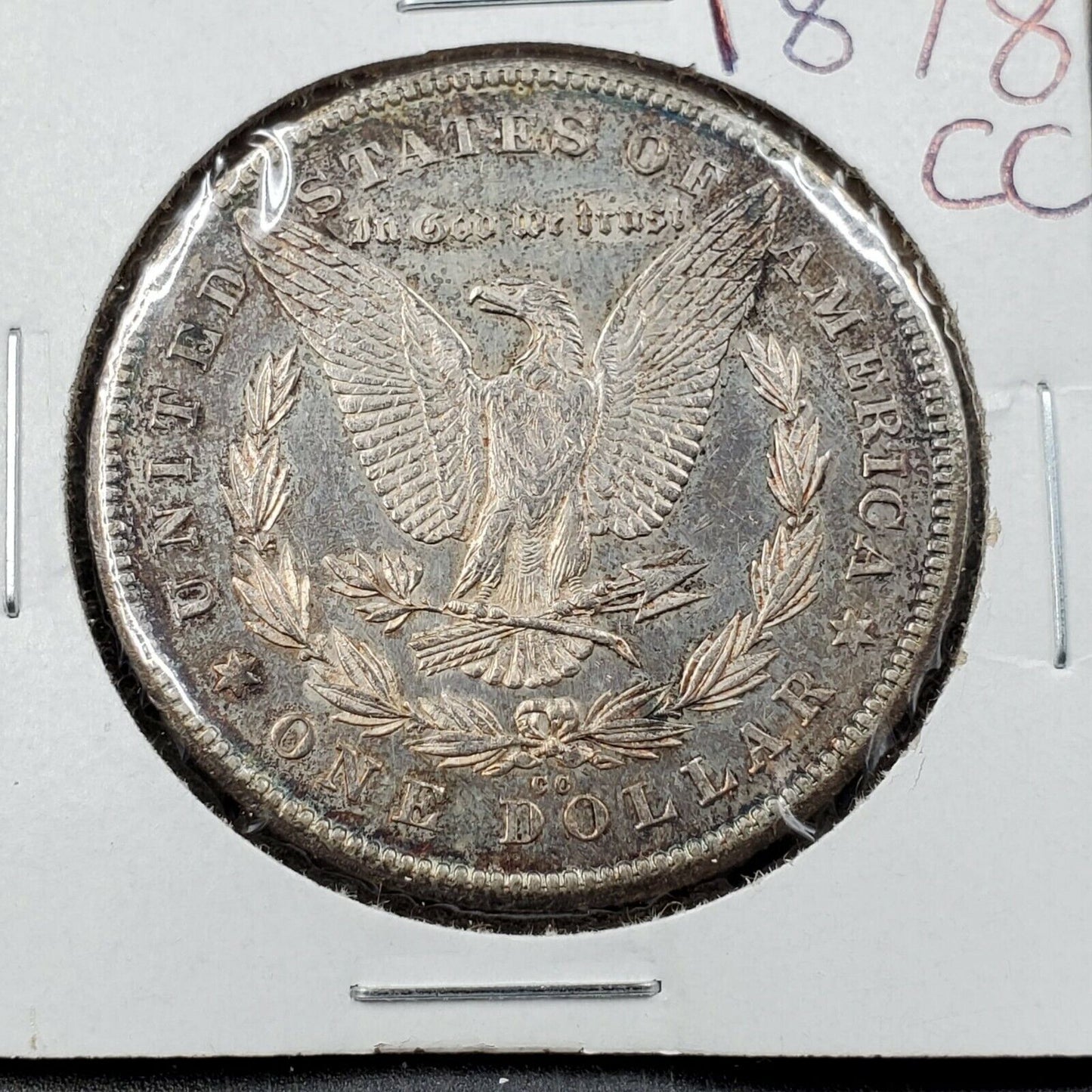 1878 CC Morgan Silver Eagle Dollar Coin AU About UNC Neat Toning Toner