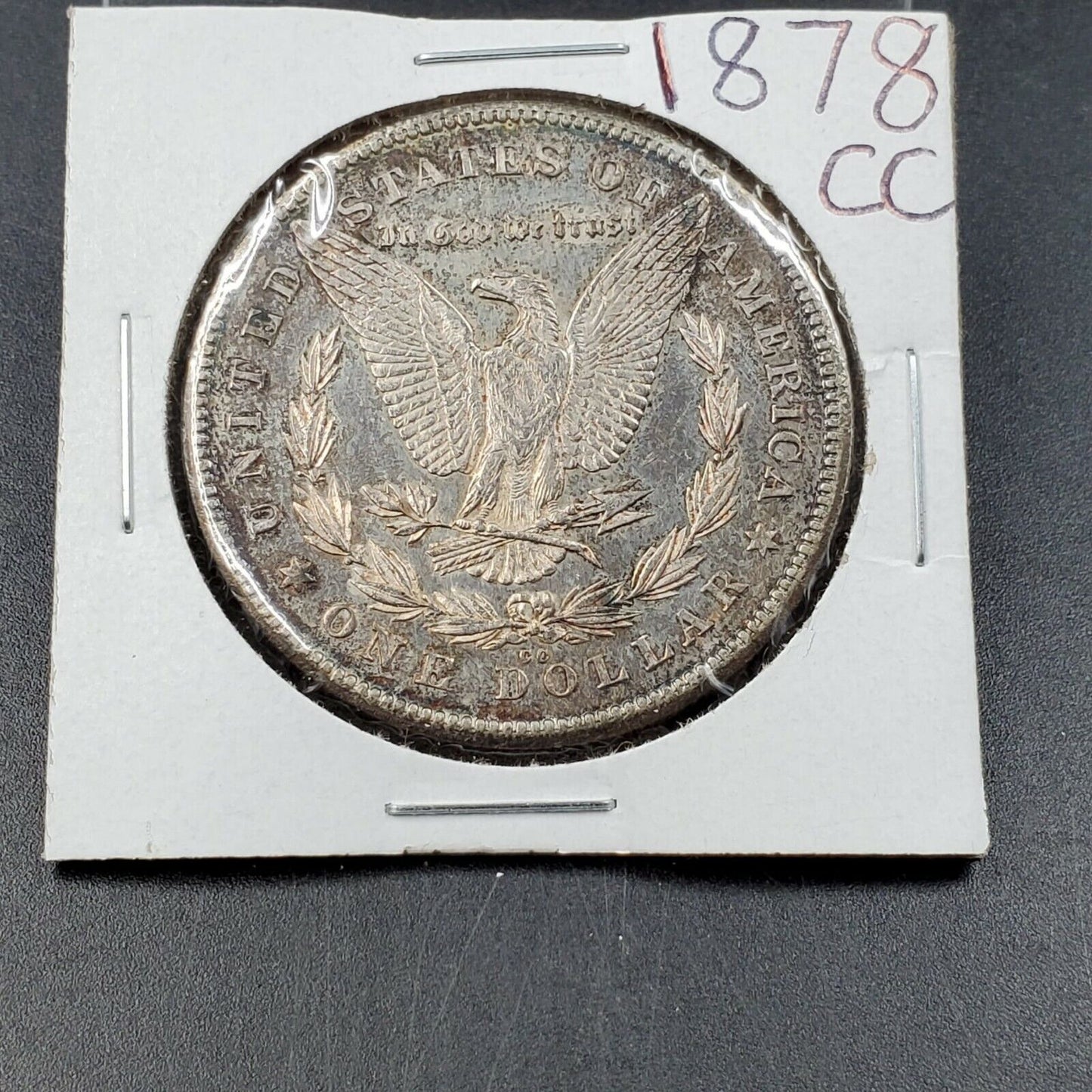 1878 CC Morgan Silver Eagle Dollar Coin AU About UNC Neat Toning Toner