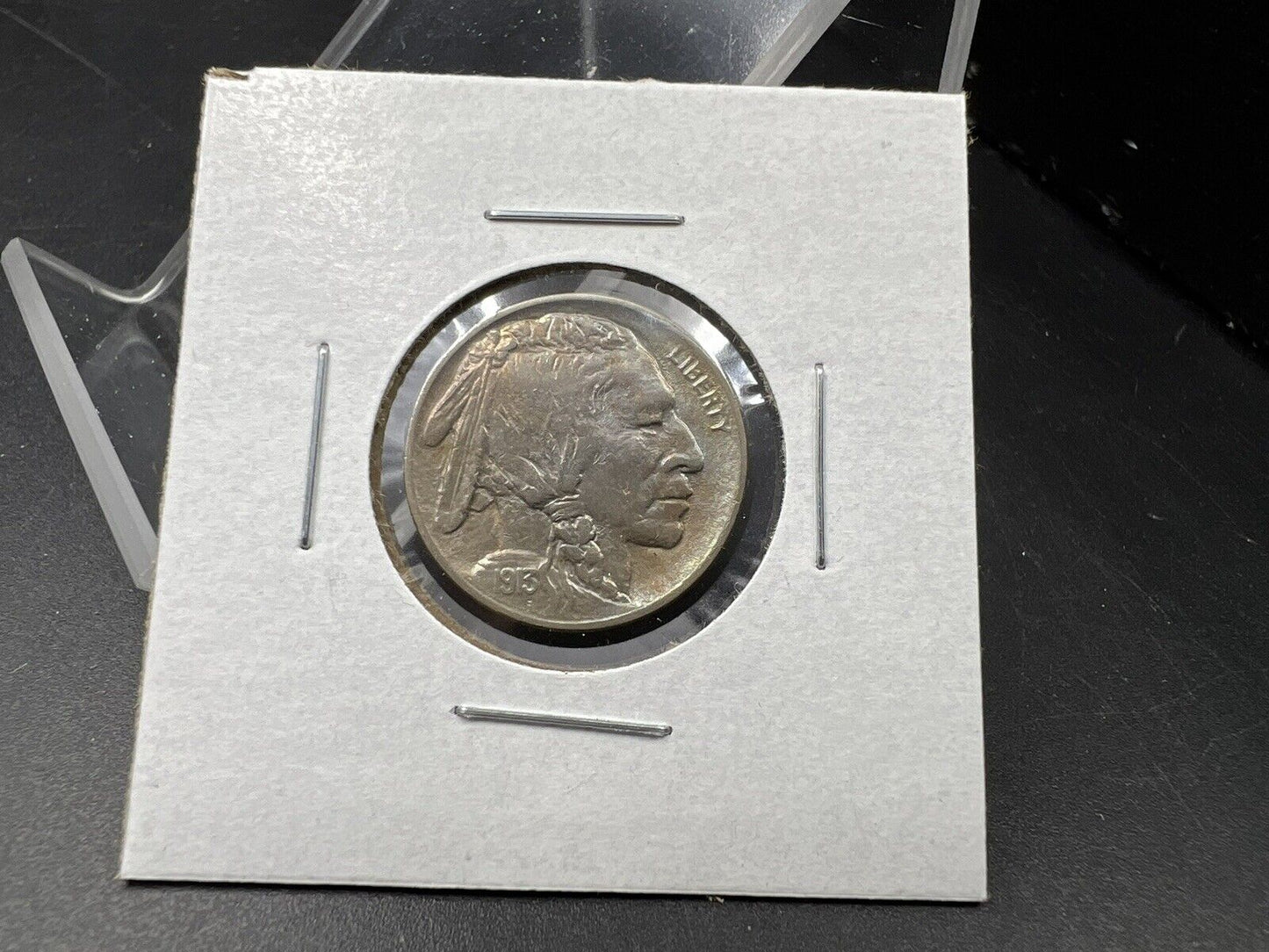 1913 P Buffalo Indian Head Nickel 5c AU About UNC 10% Rotated Die Error