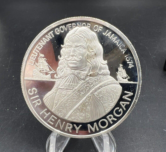 1974 Jamaica Silver $10 Ten Dollars Henry Morgan Coin Gem Proof 42.8g Sterling