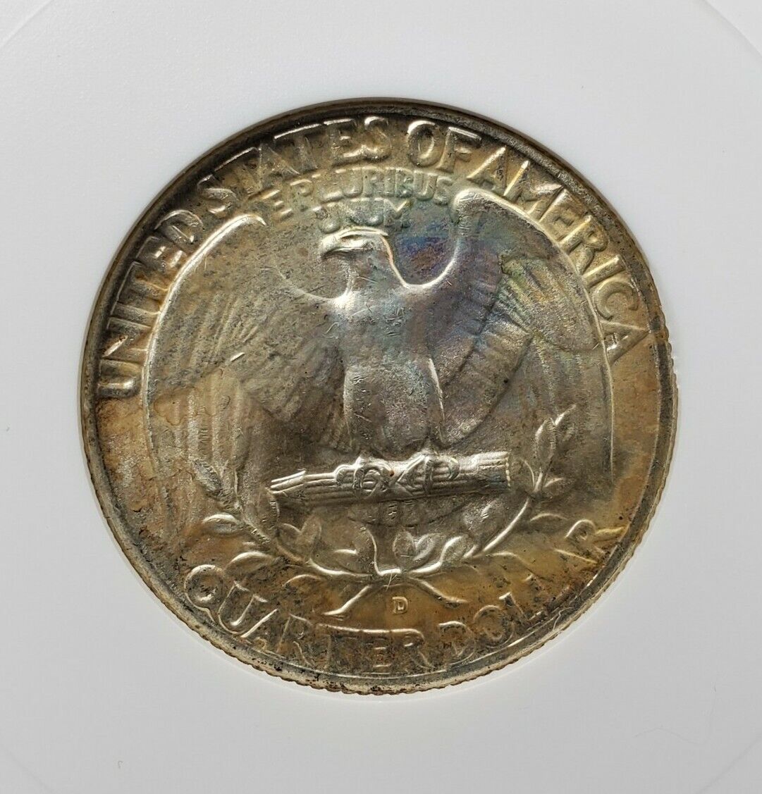 1953 D 25c Washington Silver Quarter Coin MS63 DDR FS-022.2 FS-801 Toner ANACS