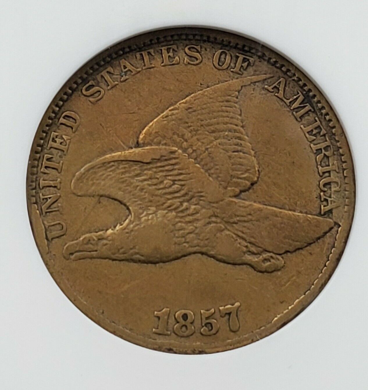1857 Flying Eagle Cent Penny Error ANACS Clashed Dies FS-003 FS-402 VF Details