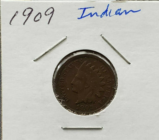 1909 P 1c Indian Cent Penny Coin VF Very Fine Circulated Grade