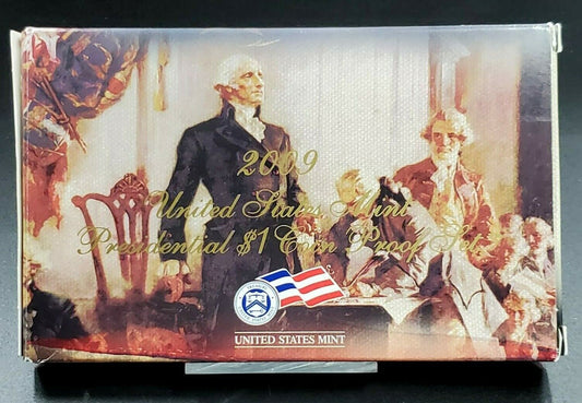 2009 US Mint Presidential 1$ Dollar Coin Proof Set Complete With Box & COA OGP