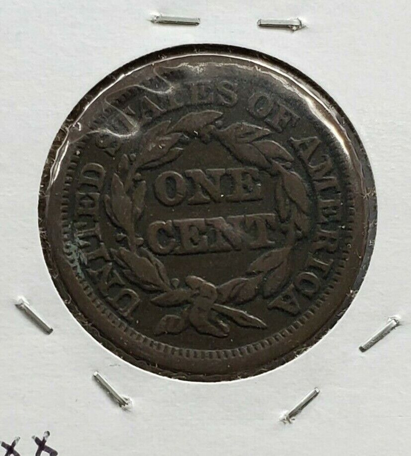 1847 Braided Classic Liberty Head US Large Cent 1c VF Very Fine Circulated